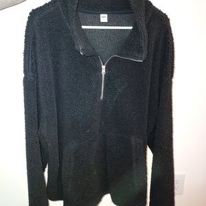 Black Fleece Quarter-Zip Pullover Black old navy
